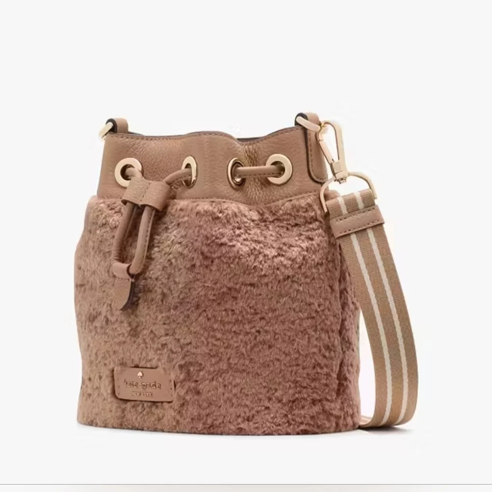 Kate Spade Rosie Faux Fur Bucket Crossbody With Pouch, NWT